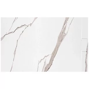 Brodzik prostokątny biały struktura kamienia smc 100x80 Bazalt Carrara White Rea - Brodziki prysznicowe - miniaturka - grafika 1