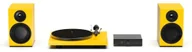 Zestawy stereo - Pro-Ject Audio Systems Colorful Audio System E - System Hi-Fi typu All-in-one z gramofonem - Satynowy żółty - miniaturka - grafika 1