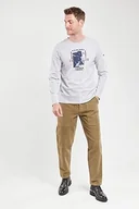 Koszulki męskie - Armor Lux Męska koszulka z długim rękawem z sitodrukiem, Szary wrzos/klify 1938, S - miniaturka - grafika 1