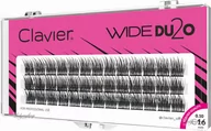 Sztuczne rzęsy i akcesoria - Clavier - WIDE DU2O - Kępki sztucznych rzęs o podwójnej objętości - 16 mm - miniaturka - grafika 1