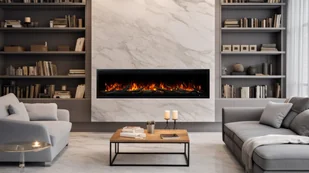 Kominek elektryczny AFLAMO Royal 3D 120 - ogień premium - na ścianę i do zabudowy - 120x48x22 cm - dekoracyjny kominek LED z grzaniem 750/1500 W - Kominki elektryczne Kominek elektryczny AFLAMO Royal 3D 120 - ogień premium - na ścianę i do zabudowy - 120x48x22 cm - dekoracyjny kominek LED z grzaniem 750/1500 W - Kominki elektryczne - miniaturka - grafika 1