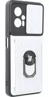 Etui i futerały do telefonów - Bizon Etui Case CamShield Card Slot Ring do Xiaomi Poco X4 GT białe - miniaturka - grafika 1