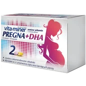 Witaminy i minerały - Vita-miner Pregna + DHA, 30 tabletek + 30 kapsułek - miniaturka - grafika 1
