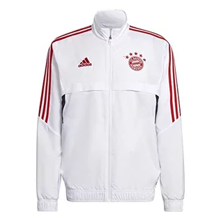 Kurtki męskie - adidas FC BAYERN MUENCHEN HB0632 sezon 2022/2023 oficjalna kurtka męska, biała, XS - grafika 1