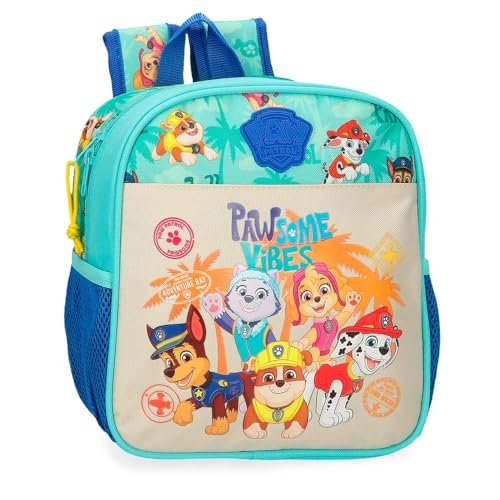 Joumma Paw Patrol Pawsome vibes plecak szkolny, plecak dla dzieci, wykonany z poliestru, różne przegrody, szerokie regulowane ramiączka., Niebieski, Plecak przedszkola