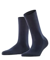 Skarpetki damskie - FALKE Kobiety Skarpety Family W SO Zrównoważona Bawełna jednokolorowe 1 Para, Niebieski (Dark Navy 6379), 39-42 - miniaturka - grafika 1