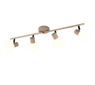 Lampy sufitowe - RL Light BOBA R86374043 lampa sufitowa ciepły beż z białymi szklanymi kloszami 4xE14 regulowana - miniaturka - grafika 1