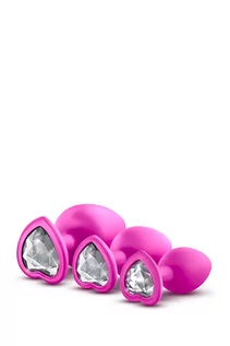 Korki analne - Blush Luxe Bling Plugs Training Kit Pink - Zestaw korków analnych z diamentem Różowy  << DYSKRETNIE   |   DOSTAWA 24h   |  GRATISY - grafika 1