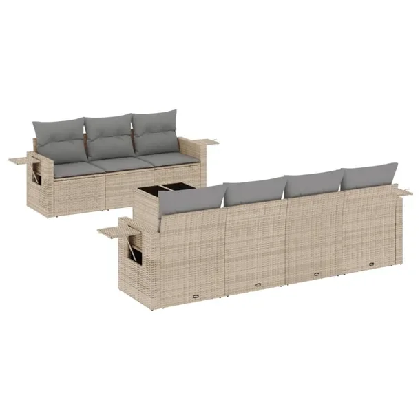 Zestaw Wypoczynkowy Rattan PE Beżowy 55x55x69 cm.