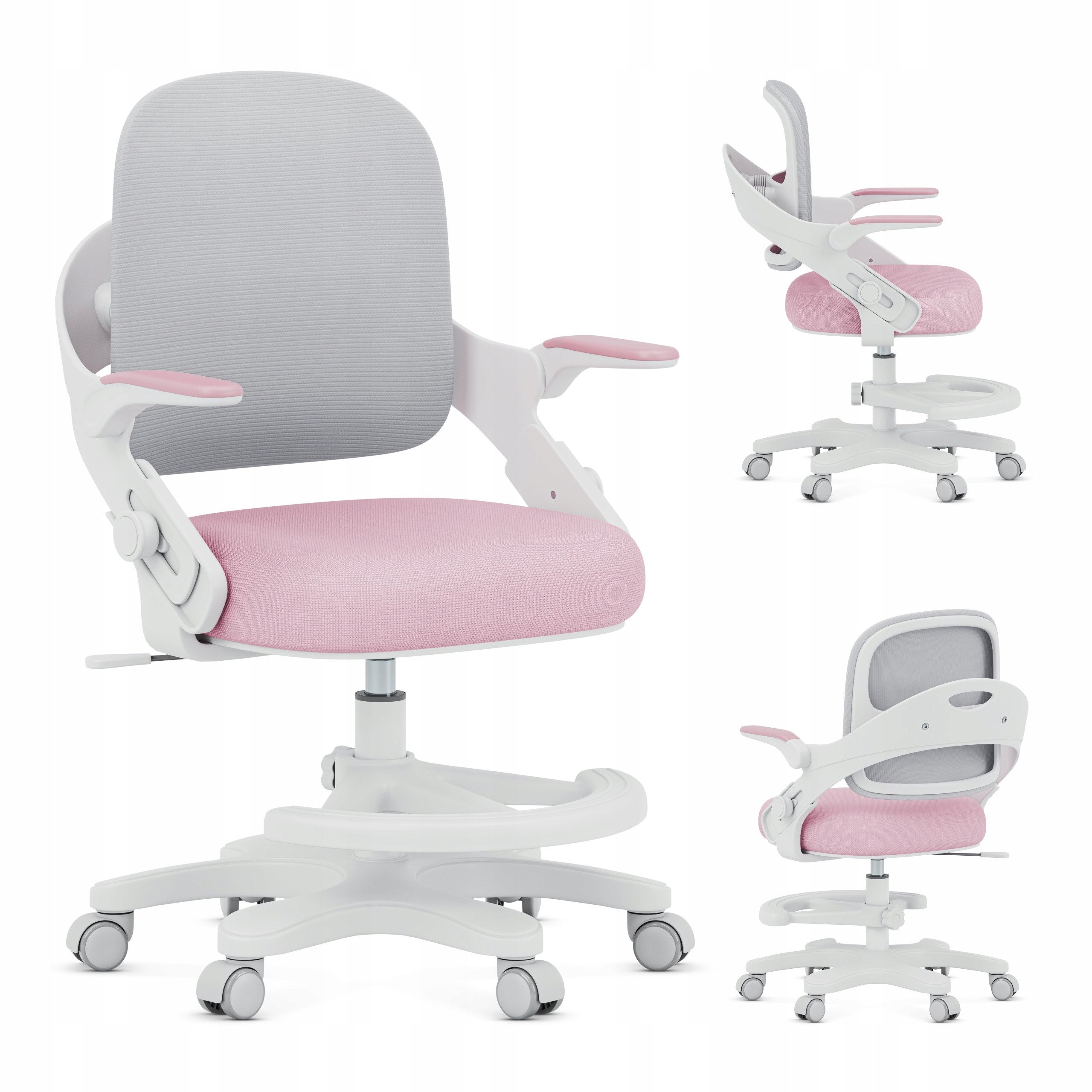 Mark Adler  Junior 4.3 Fotel obrotowy ergonomiczny 90-150 cm Pink-grey
