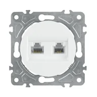 Gniazdka elektryczne - Gniazdo RJ45/RJ11, białe, OVAL - miniaturka - grafika 1