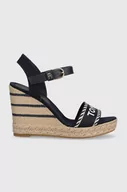 Sandały damskie - Tommy Hilfiger sandały SEASONAL WEBBING WEDGE damskie kolor granatowy na platformie FW0FW07088 - miniaturka - grafika 1