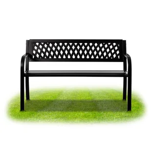 Metalowa ławka ogrodowa w kolorze czarnym - Ławki ogrodowe - miniaturka - grafika 1