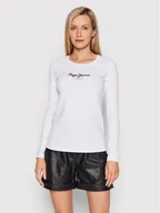 Bluzki damskie - Pepe Jeans Bluzka New Virginia PL505203 Biały Slim Fit - miniaturka - grafika 1