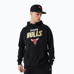 Bluza męska New Era Team Script OS Hoody Chicago Bulls black - Bluzy męskie - miniaturka - grafika 1