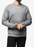 Bluzy sportowe męskie - Bluza bez kaptura Under Armour Rival Fleece Crew - castlerock light heather/white - miniaturka - grafika 1