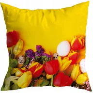 Poszewki na poduszki - POSZEWKA DEKORACYJNA WIOSENNA 40X40 CM WIOSNA KWIATY TULIPANY WZÓR 208 - miniaturka - grafika 1