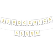 Wesele i ślub - Girlanda BANER - 25 rocznica ślubu - złota - miniaturka - grafika 1