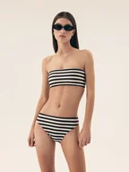 Stroje kąpielowe - Dół bikini Malibu Bloovii czarny, biały L - miniaturka - grafika 1