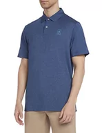 Koszulki męskie - PGA Tour - Męska koszulka polo do golfa, Space Dye, teksturowana koszulka polo, naturalna rozciągliwość, krótki rękaw, regularny krój, granatowa, S, granatowy, S - miniaturka - grafika 1