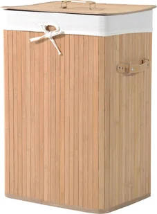 HOMCOM Kosz na pranie, pojemnik na pranie, pojemnik na pranie z pokrywą, płócienny worek, bambusowy, składany, 72 l, naturalny, 40 x 30 x 60 cm - Kosze na bieliznę HOMCOM Kosz na pranie, pojemnik na pranie, pojemnik na pranie z pokrywą, płócienny worek, bambusowy, składany, 72 l, naturalny, 40 x 30 x 60 cm - Kosze na bieliznę - miniaturka - grafika 1