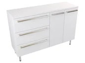 Szafki łazienkowe - Szafka Stojąca Z Blatem ATH 120 cm SD Lewa - Biały Mat - Uchwyty Stal Szczotkowana - miniaturka - grafika 1