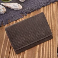 Portfele - Portfel damski skórzany we wzory geometryczne mały vintage brązowy RFID Pao - miniaturka - grafika 1