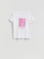Koszulki i topy damskie - Reserved - T-shirt z nadrukiem - biały - miniaturka - grafika 1