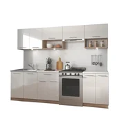 Meble kuchenne - Zestaw Mebli Kuchennych 260 cm Viola Biały Halmar Dąb Wotan, Antracyt - miniaturka - grafika 1