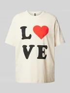Koszulki i topy damskie - T-shirt o luźnym kroju z nadrukiem z napisem model ‘VALERIE’ - miniaturka - grafika 1