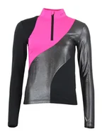 Koszulki sportowe damskie - Peak Mountain Koszulka funkcyjna w kolorze srebrno-czarno-różowym - miniaturka - grafika 1