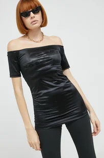 Love Moschino t-shirt damska kolor czarny - Koszulki i topy damskie - miniaturka - grafika 1