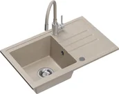 Zlewozmywaki - QUADRON BEN 111 beżowy (RIVER SAND) + MAGGIE inox/beż + SYFON z ZAŚLEPKĄ HCB7044BEZK_3323503BE_OPK - miniaturka - grafika 1