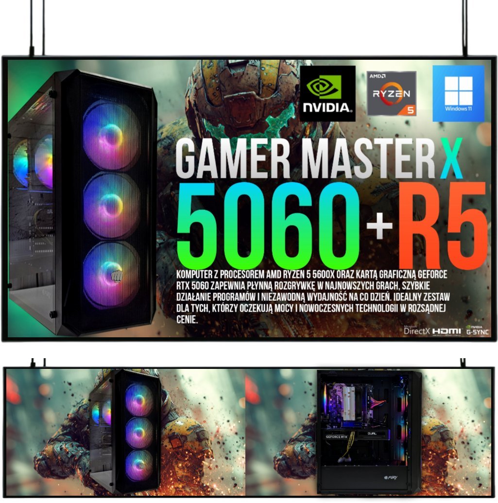 Adronix ZESTAW Ryzen 5 5600x 32GB RTX 5060 8GB +Wi-Fi +WIN11 17672129515