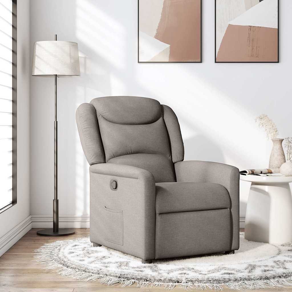 vidaXL vidaXL Fotel rozkładany, kolor taupe, obity tkaniną