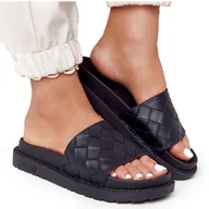 Klapki i japonki damskie - Klapki Damskie Na Platformie Big Star HH274684 Czarne - miniaturka - grafika 1