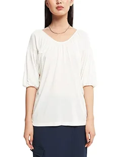 ESPRIT Collection Damska koszulka 082EO1K311 T-shirt, 110/OFF biała, S - Koszulki i topy damskie - miniaturka - grafika 1