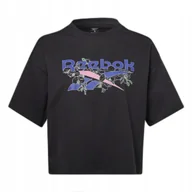 Koszulki i topy damskie - REEBOK - T-SHIRT DAMSKI- QUIRKLY TEE HM5917 koszulka czarna - miniaturka - grafika 1