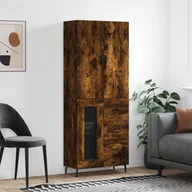 Witryny - vidaXL Witrynka przydymiony dąb 69,5x34x180 cm materiał drewnopochodny - miniaturka - grafika 1
