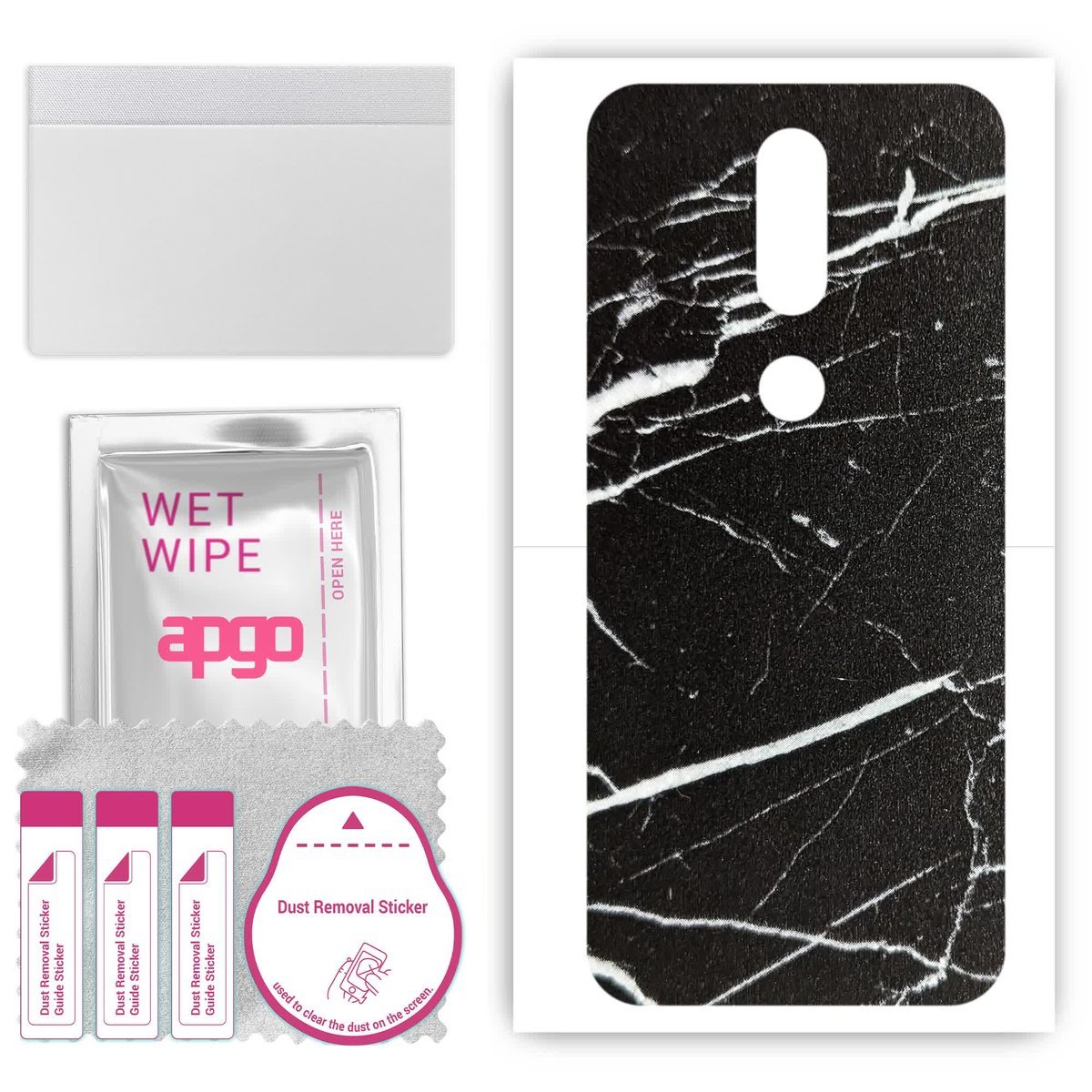 Folia naklejka skórka strukturalna na TYŁ do Nokia 4.2 - Marmur Ciemny - apgo SKINS