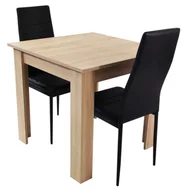 Stoły z krzesłami - Zestaw Stół Modern 80 Sonoma I 2 Czarne Krzesła Nicea - miniaturka - grafika 1