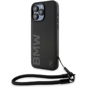 Etui i futerały do telefonów - BMW BMHCP15X23RMRLK iPhone 15 Pro Max 6.7" czarny/black hardcase Signature Leather Wordmark Cord - miniaturka - grafika 1