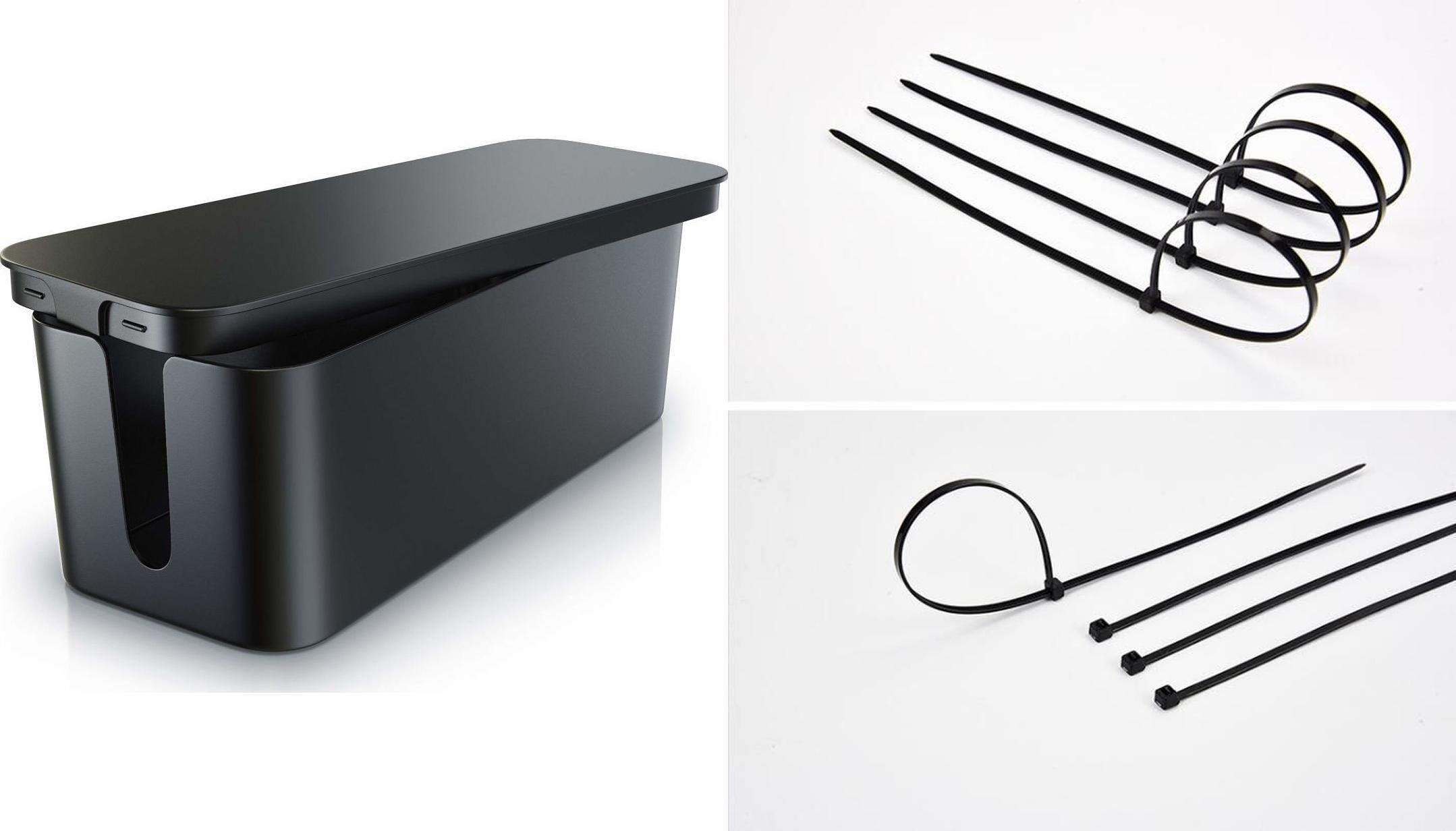 Mozos Maskownica Czarny 1 sztuka KBO-BK + Opaska zaciskowa Czarny 100 sztuk MCABLE-L