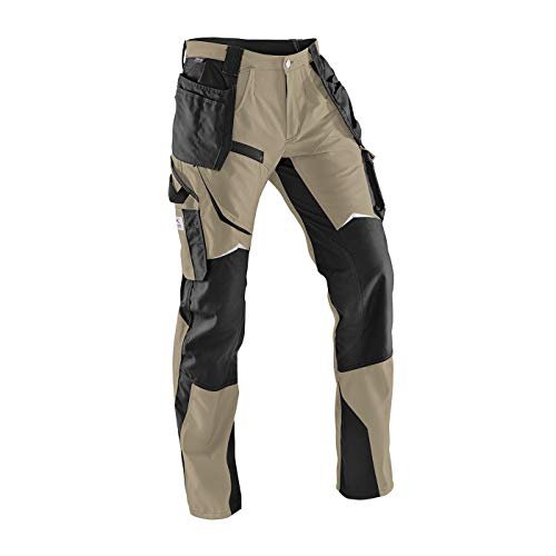 KÜBLER Workwear KÜBLER PRACTIQ spodnie robocze, beżowe, rozmiar 106, męskie spodnie robocze ze wzmocnionej bawełny, spodnie robocze z kieszeniami ochronnymi na kolana zgodnie z normą EN 14404, spodnie