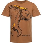 Koszulki męskie - Męski t-shirt z krótkim rękawem, z niedźwiedziem, brązowy - miniaturka - grafika 1