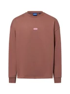 Bluzy męskie - HUGO BLUE Bluza męska - Naviu Mężczyźni Bawełna brązowy wzorzysty, S - miniaturka - grafika 1