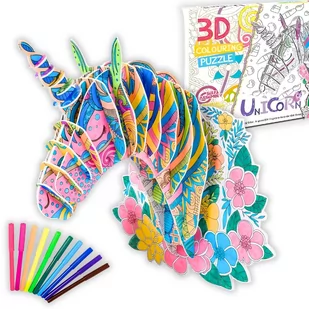 Zestaw kreatywny eko puzzle 3D jednorożec - Zabawki kreatywne - miniaturka - grafika 1