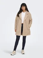 Kurtki damskie - ONLY Pluszowy płaszcz w kolorze beżowym - miniaturka - grafika 1