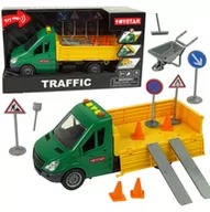 Samochody i pojazdy dla dzieci - Samochód Auto Wywrotka Znaki Drogowe Napęd Światła - miniaturka - grafika 1