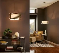 Lampy sufitowe - Lampa wisząca Moxie - kolor beżowy, brązowy - KL/MOXIE/P/S - miniaturka - grafika 1